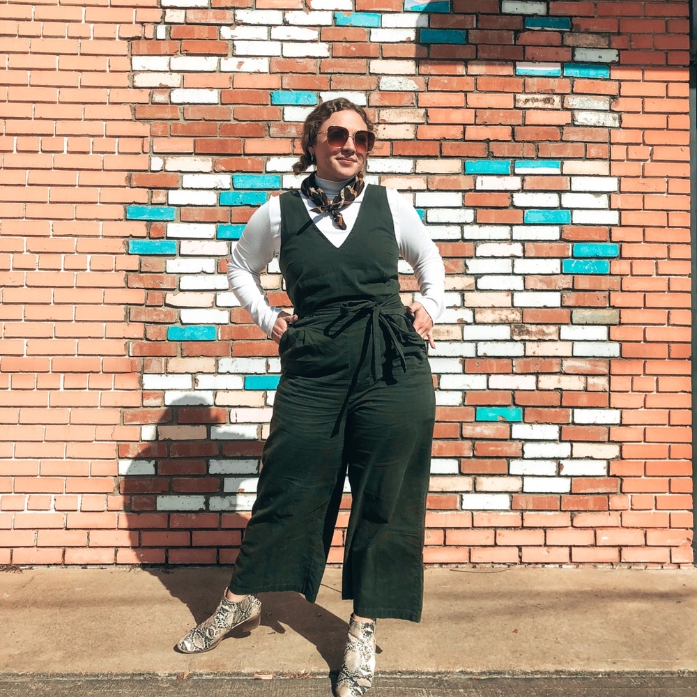 Lucky Brand cropped jumpsuit with wrap waist
